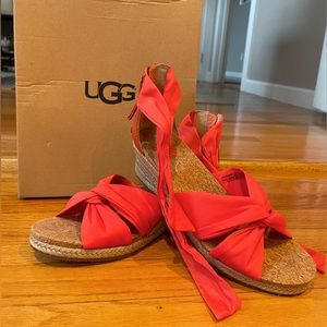 UGG Brand Women’s Wedge Sandal, Size: 8, Color: Coral